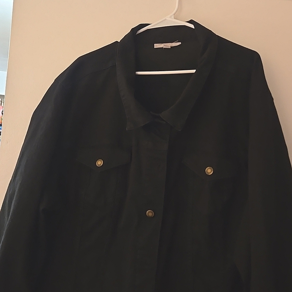 Black Women's Jacket - Classic Button Front